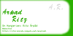 arpad ritz business card