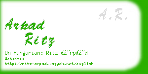 arpad ritz business card